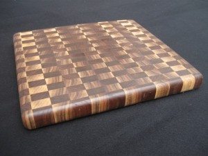 Walnut Heart and Sapwood Checker Board Pattern Cutting / Cheese Board